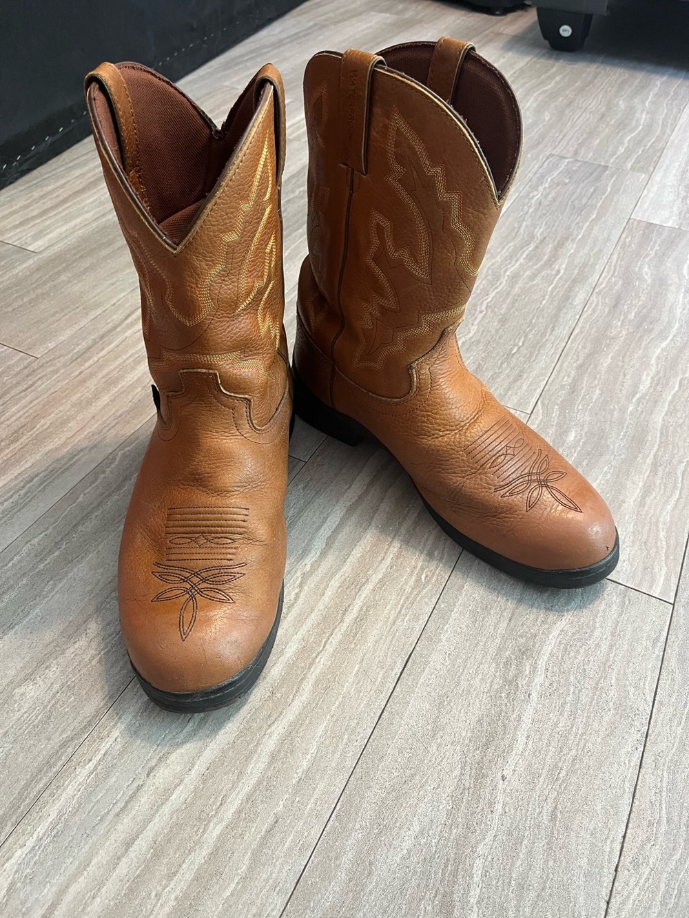 9018 Justin Waterproof Western Work Cowboy Boot Sunset Rage George Strait 12 EE
